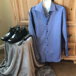 Men’s Blue Long Sleeve Dress Shirt